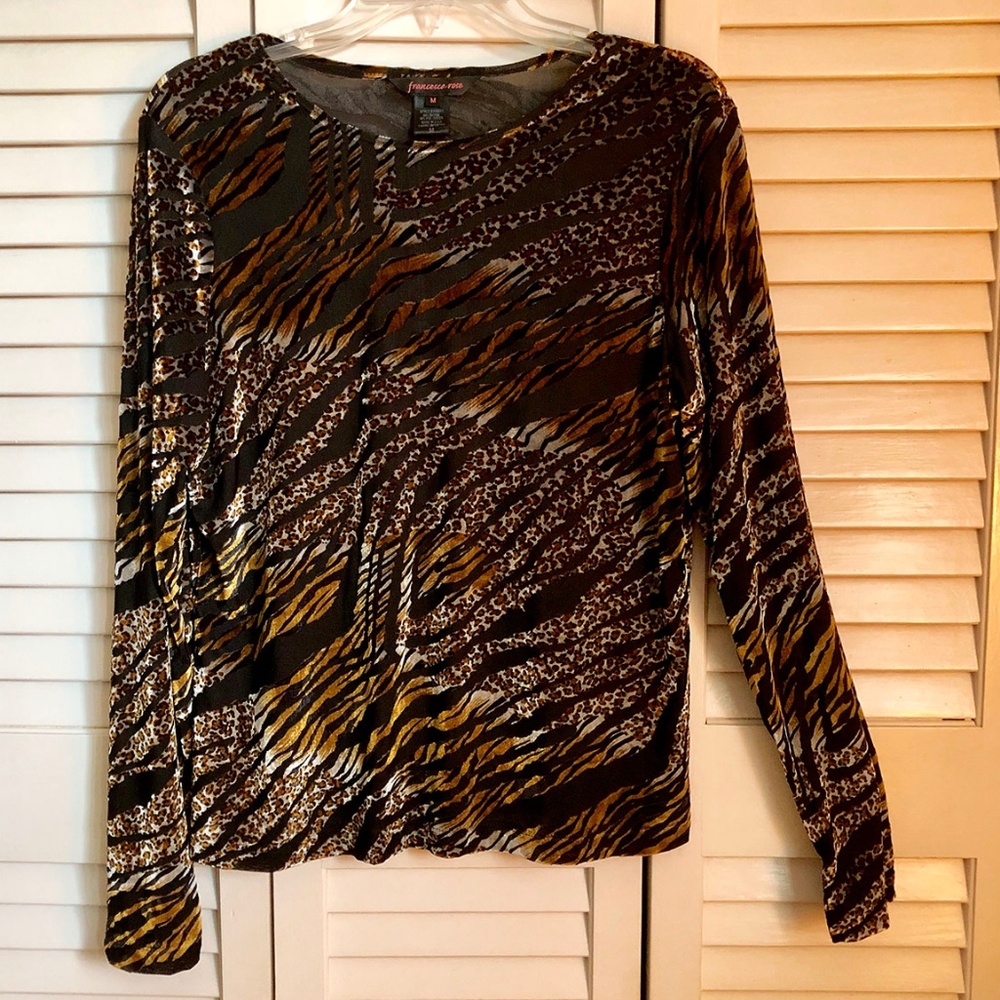 Animal Print long sleeve top. Francesca Rose. M